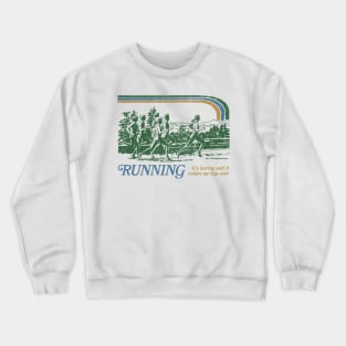 Running / 80s Vintage Style Parody Design Crewneck Sweatshirt